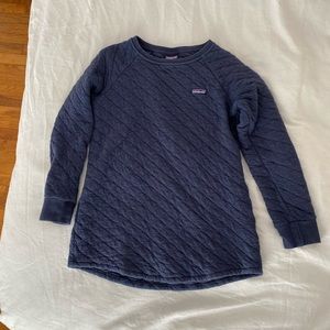 Patagonia quilted blue long sweater size XS